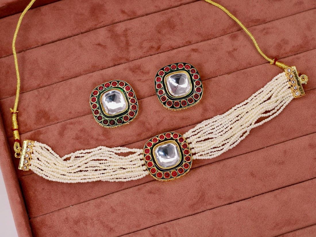 Amalia Kundan Necklace Set - AJEH Jewellery