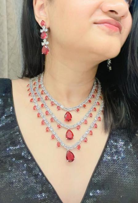 Lamya AD Necklace Set - AJEH Jewellery
