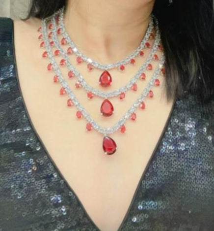 Lamya AD Necklace Set - AJEH Jewellery