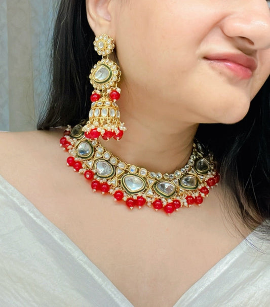 Iba Kundan Necklace Set - AJEH Jewellery