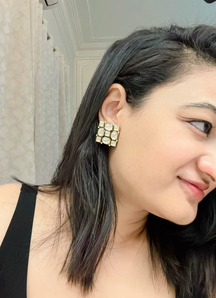 Afrah Kundan Earrings - AJEH Jewellery
