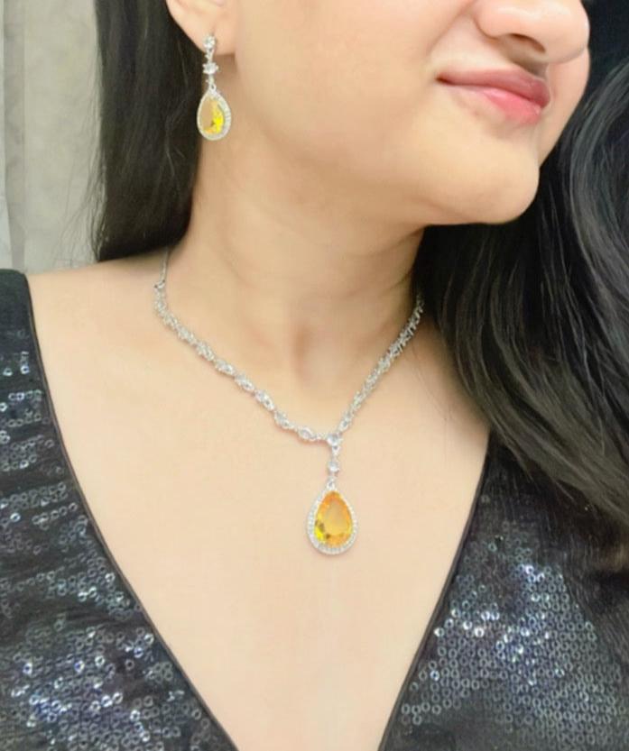 Raisa AD Necklace Set - AJEH Jewellery