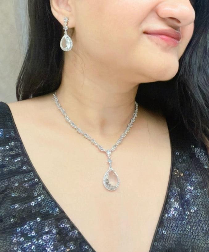 Raisa AD Necklace Set - AJEH Jewellery