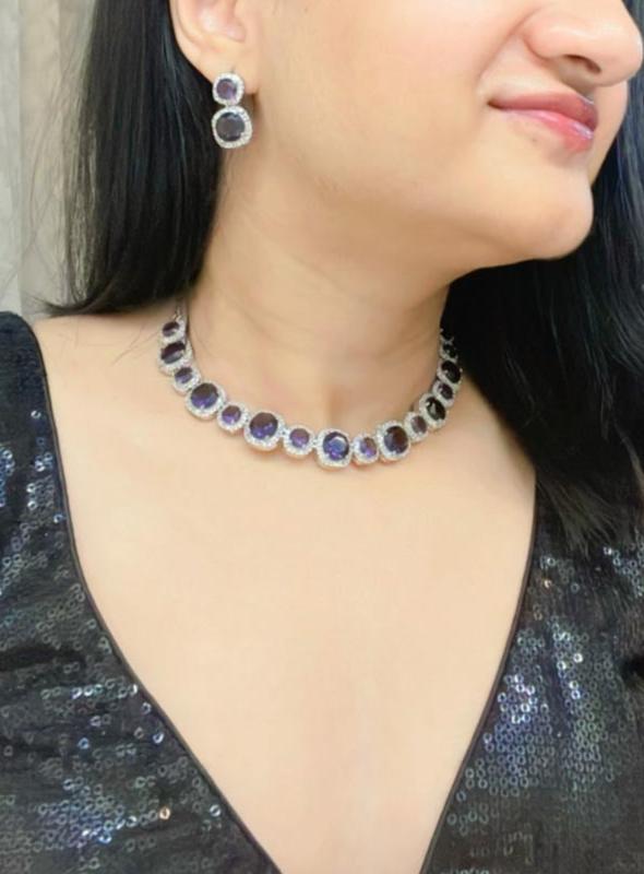 Mumtaz AD Necklace Set - AJEH Jewellery