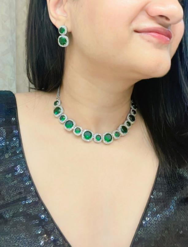 Mumtaz AD Necklace Set - AJEH Jewellery