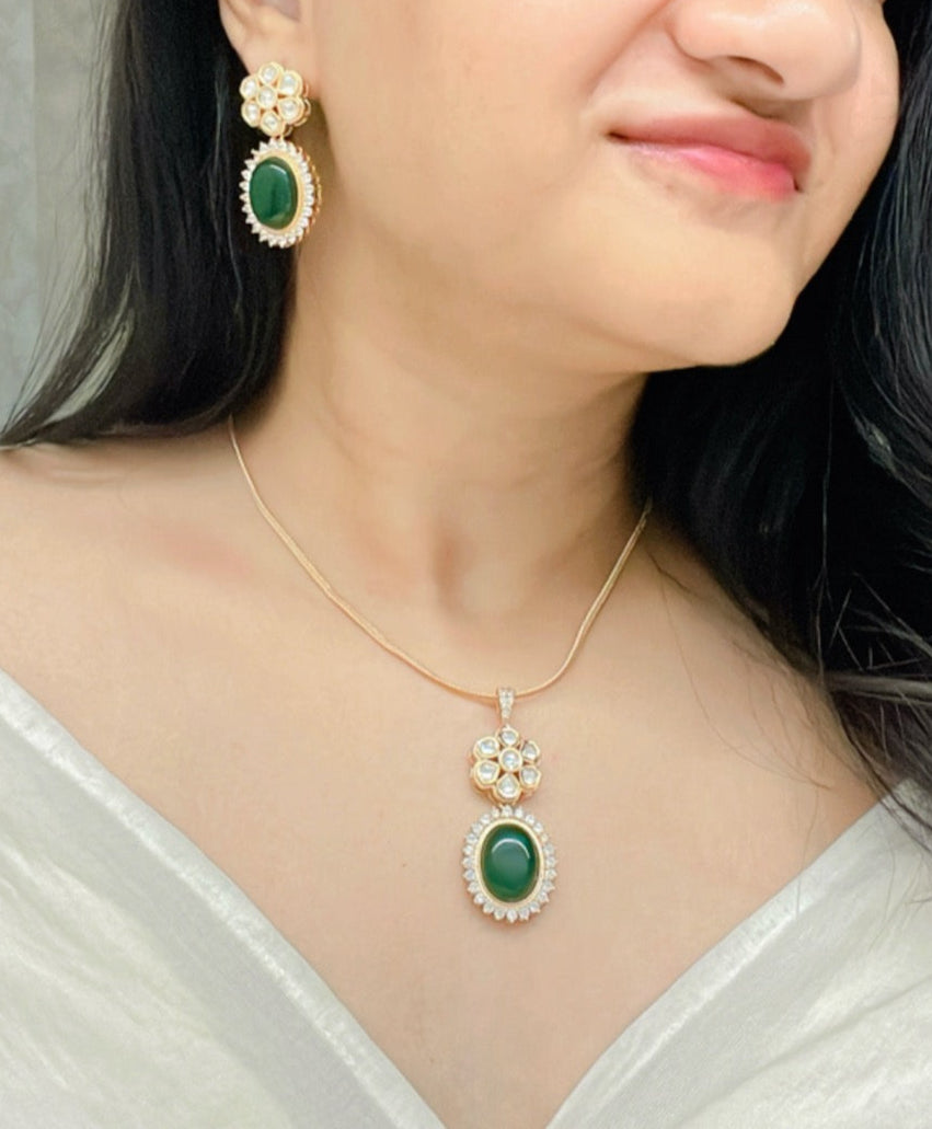 Khudrah Kundan Pendant Set - AJEH Jewellery