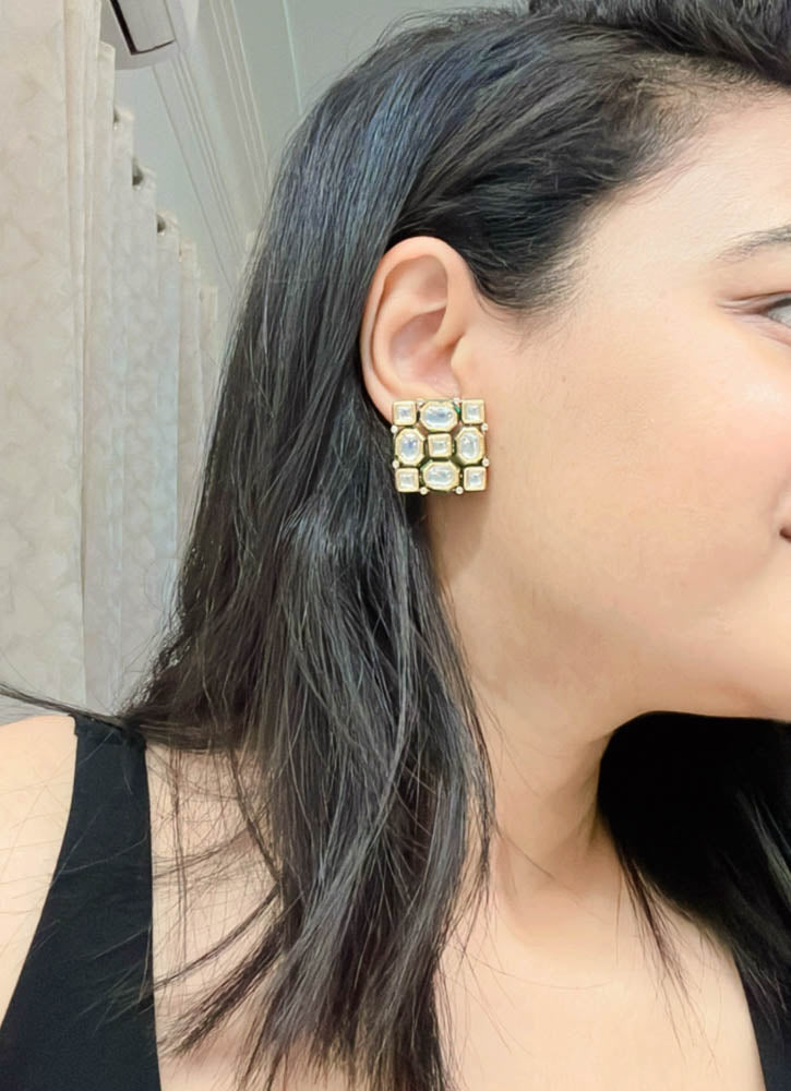 Afrah Kundan Earrings - AJEH Jewellery