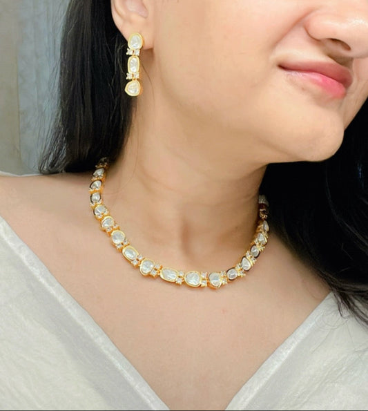 Irsa Kundan Necklace Set - AJEH Jewellery
