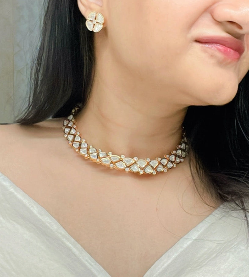 Barika Kundan Necklace Set - AJEH Jewellery