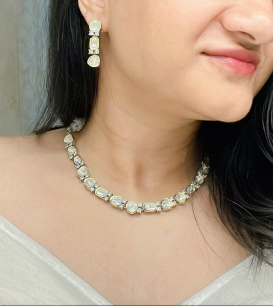 Elma Kundan Necklace Set - AJEH Jewellery
