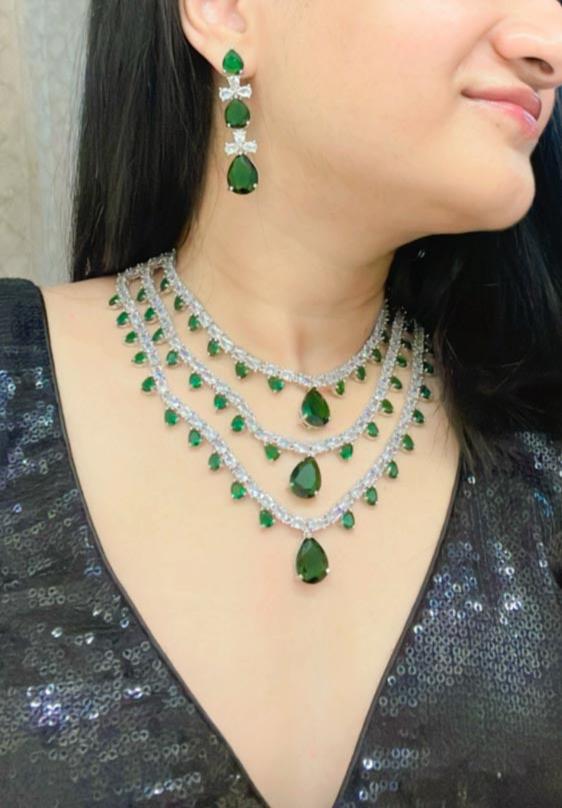 Lamya AD Necklace Set - AJEH Jewellery