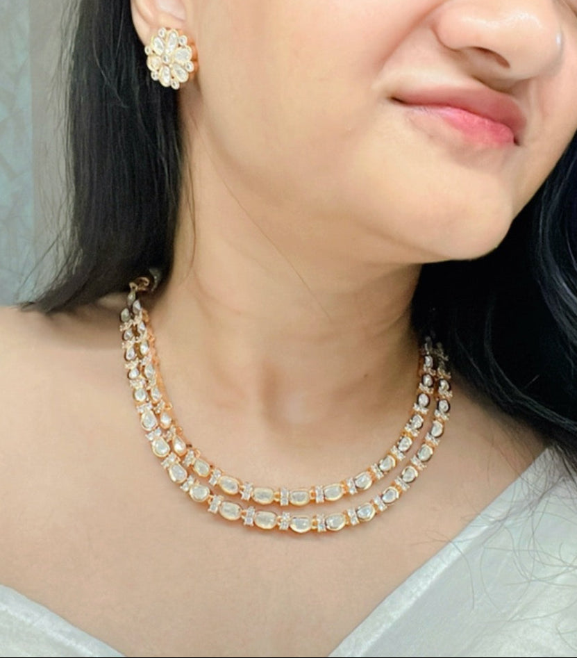 Dimah Kundan Necklace Set - AJEH Jewellery