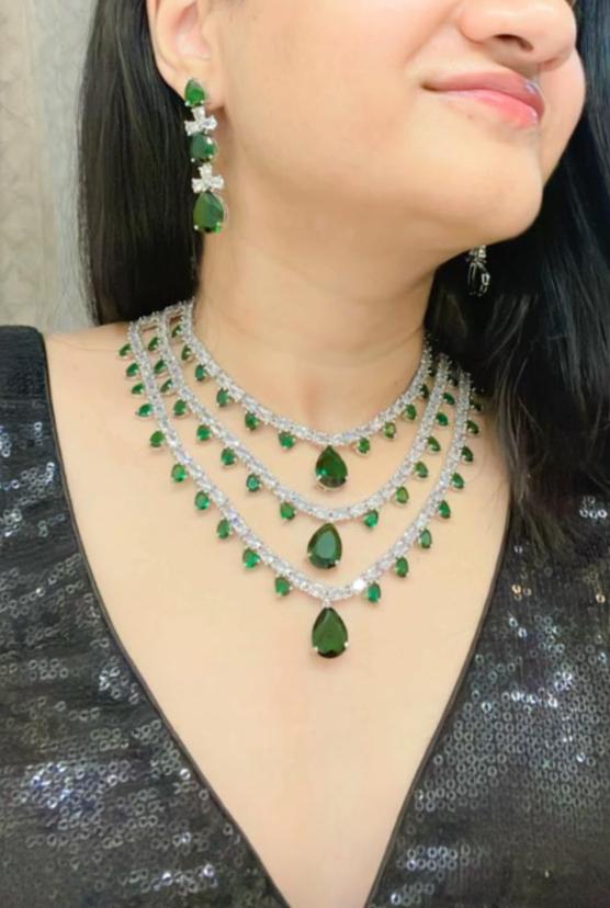 Lamya AD Necklace Set - AJEH Jewellery