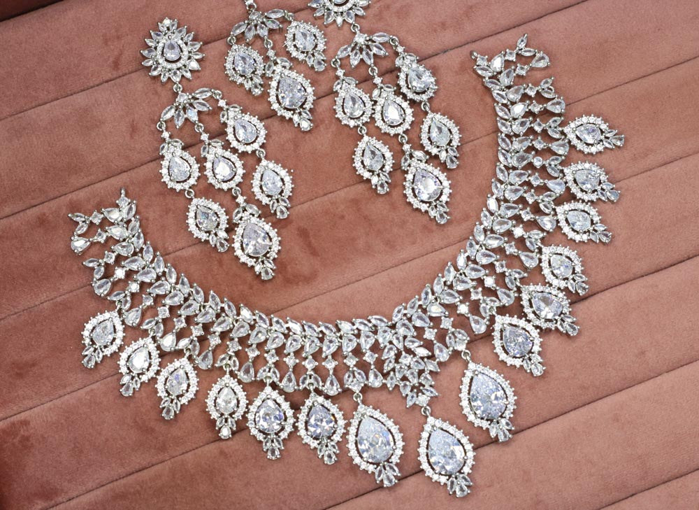 Suramya AD Necklace Set - AJEH Jewellery