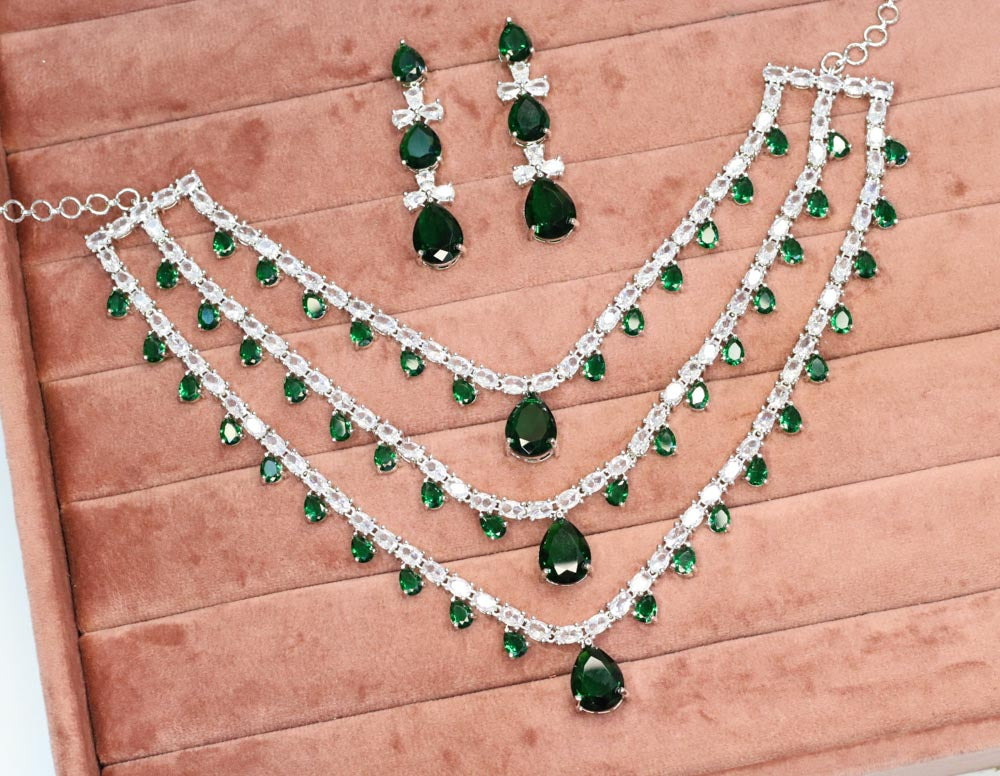 Lamya AD Necklace Set - AJEH Jewellery