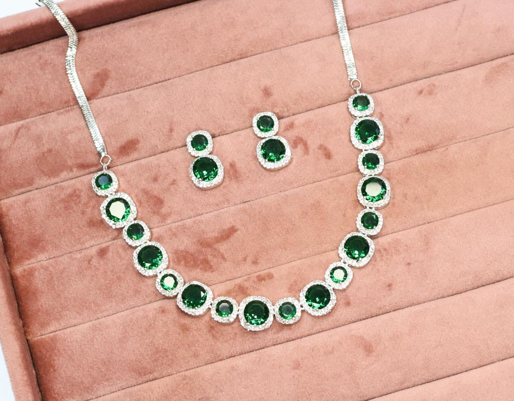 Mumtaz AD Necklace Set - AJEH Jewellery