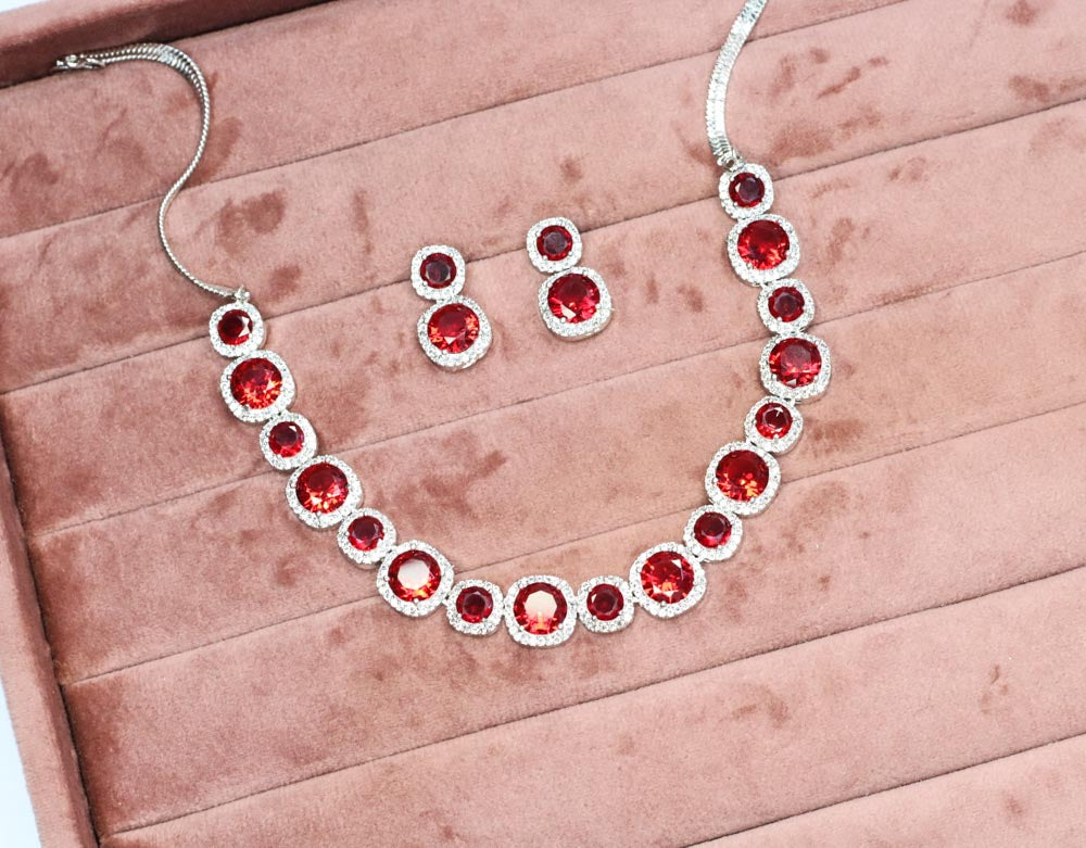 Mumtaz AD Necklace Set - AJEH Jewellery