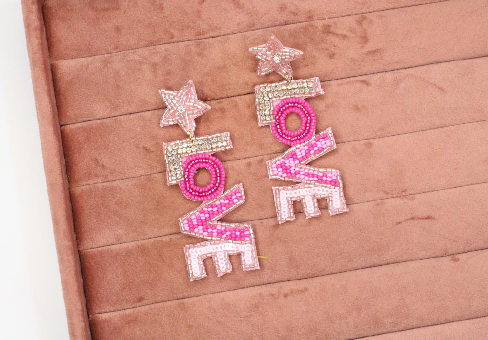 Love Handbeaded Earrings - AJEH Jewellery