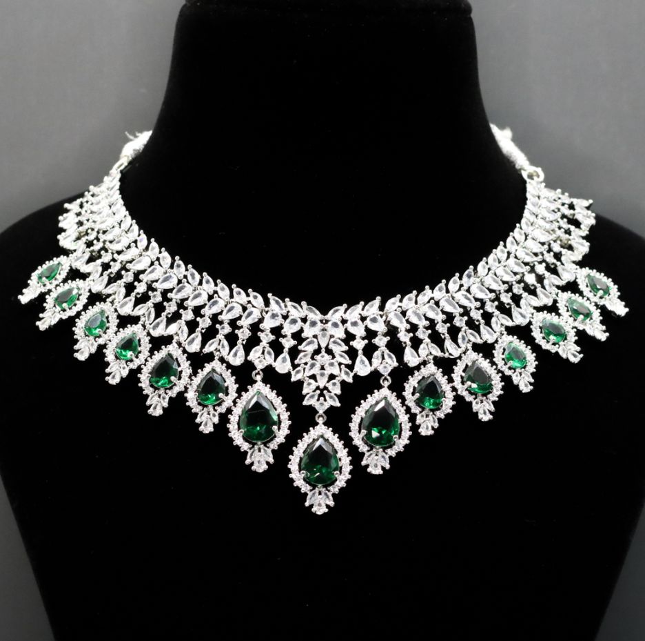 Suramya AD Necklace Set - AJEH Jewellery
