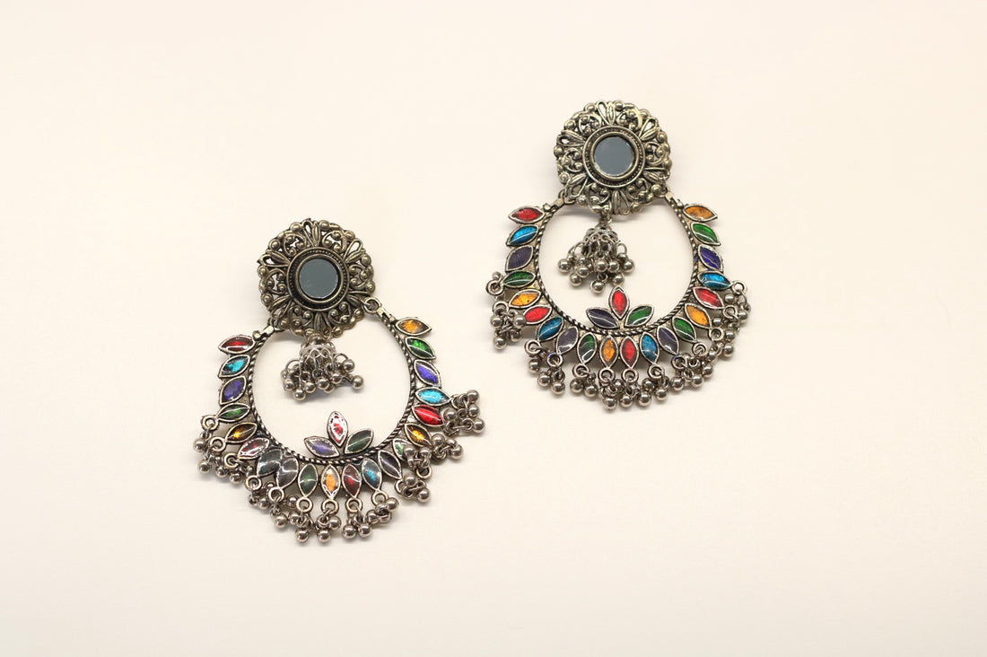 Saira Oxidised Earrings - AJEH Jewellery