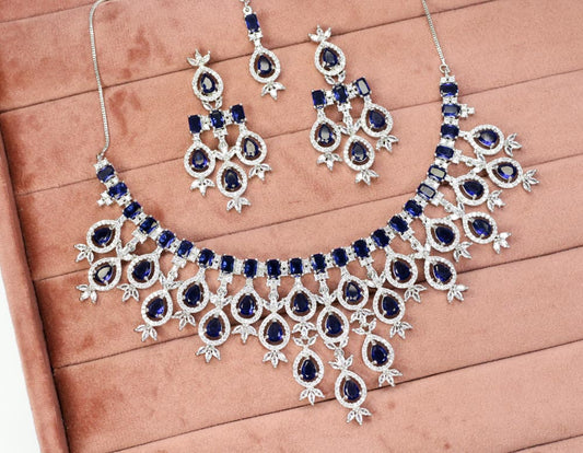 Rawiya AD Necklace Set - AJEH Jewellery