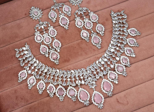 Suramya AD Necklace Set - AJEH Jewellery