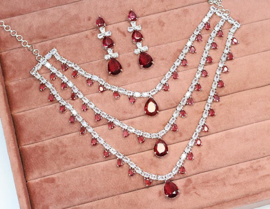 Lamya AD Necklace Set - AJEH Jewellery