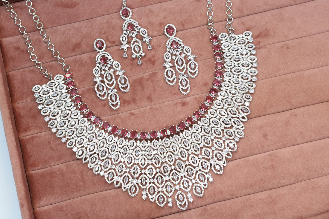 Anisa AD Necklace Set - AJEH Jewellery