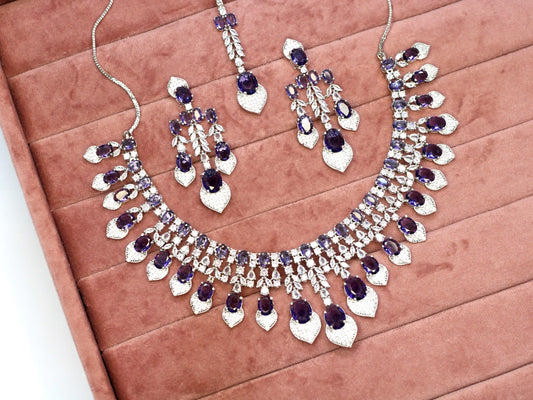 Ruqaya AD Necklace Set - AJEH Jewellery