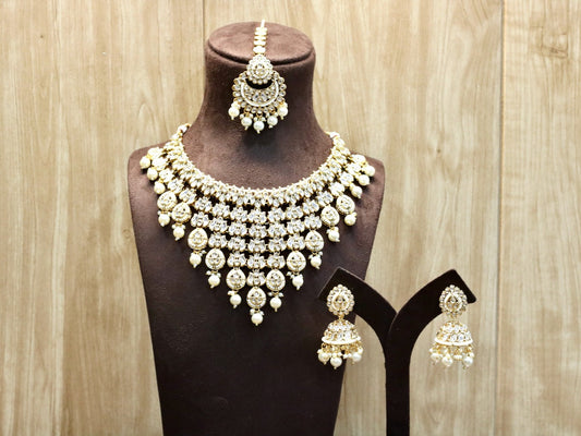 Bilqis Kundan Necklace Set - AJEH Jewellery