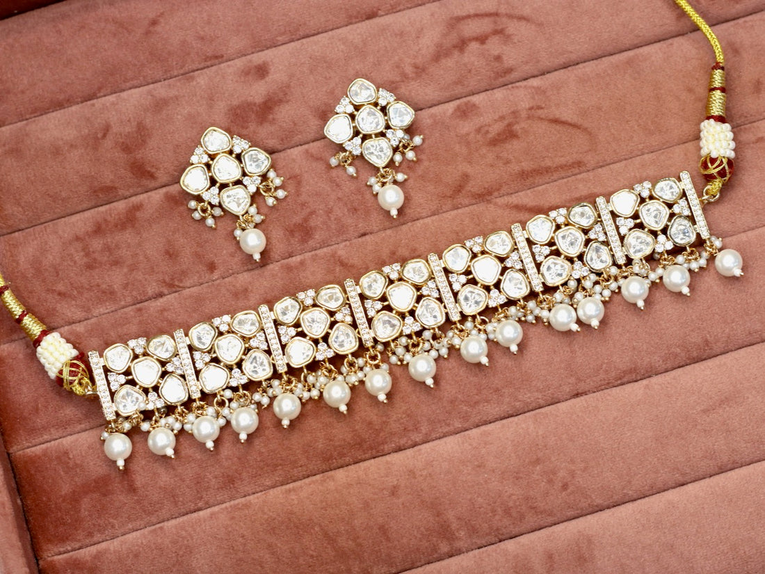 Jahari Kundan Necklace Set - AJEH jewellery