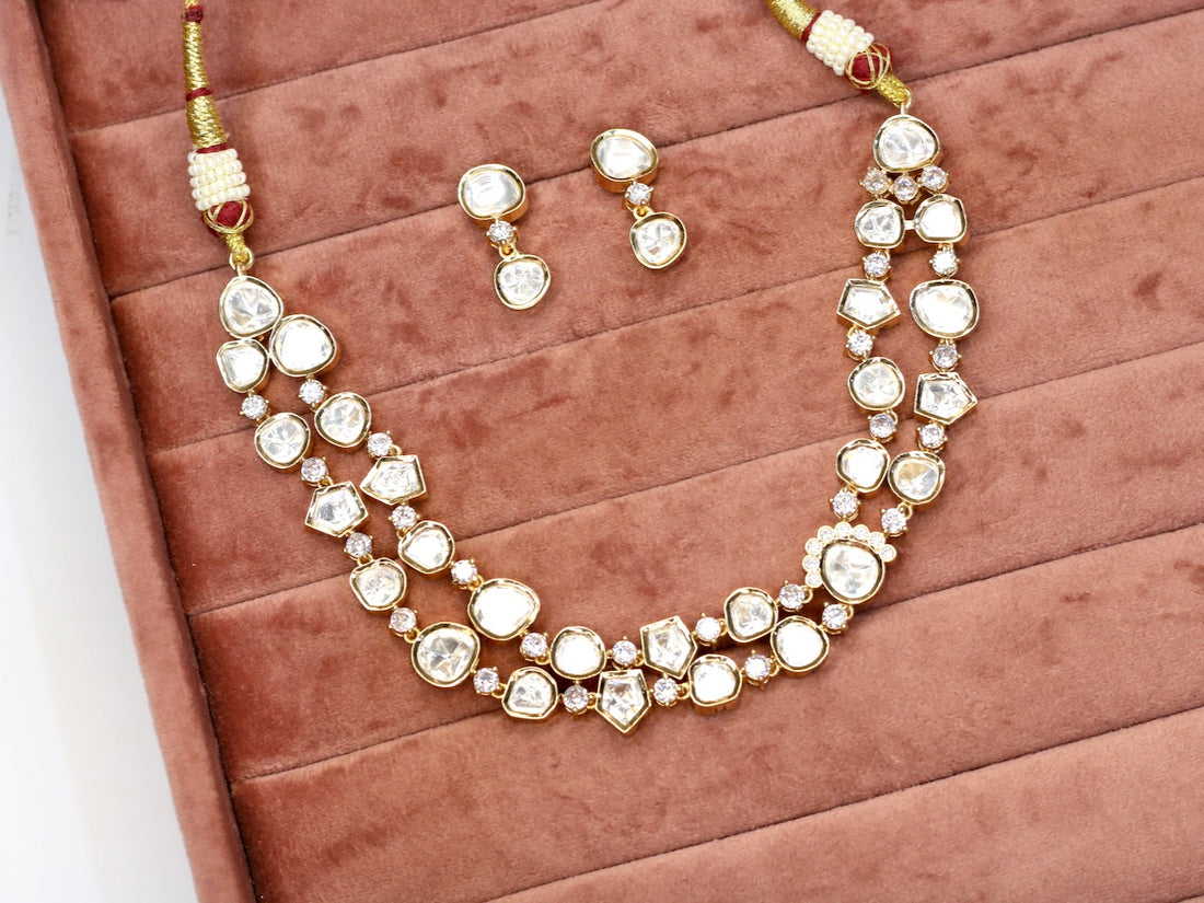 Dariya Kundan Necklace Set - AJEH jewellery