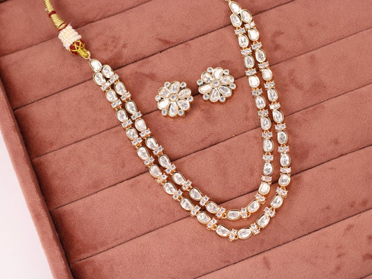 Dimah Kundan Necklace Set - AJEH jewellery