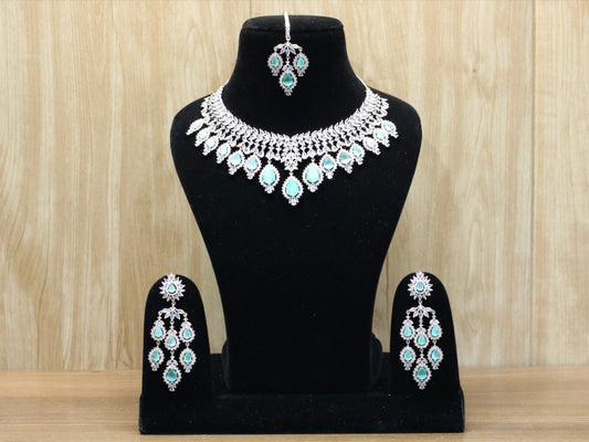 Suramya AD Necklace Set - AJEH Jewellery