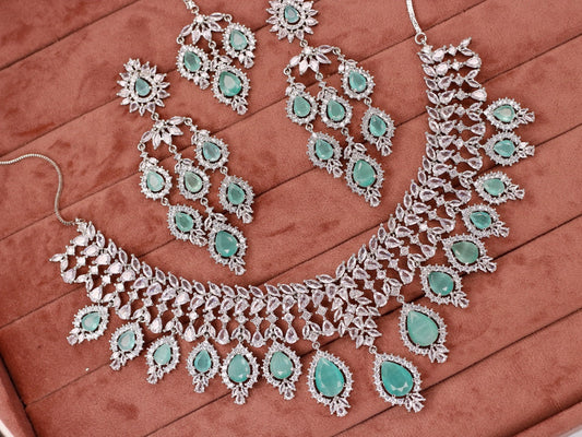 Suramya AD Necklace Set - AJEH Jewellery