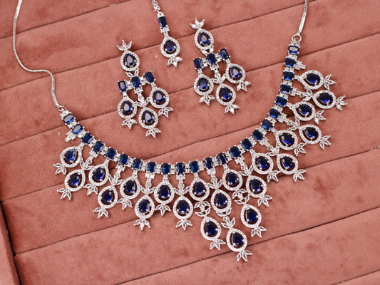 Rawiya AD Necklace Set - AJEH Jewellery