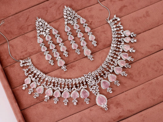 Miral AD Necklace Set - AJEH Jewellery