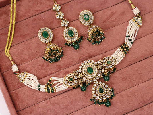 Shabnam Kundan Necklace Set - AJEH Jewellery