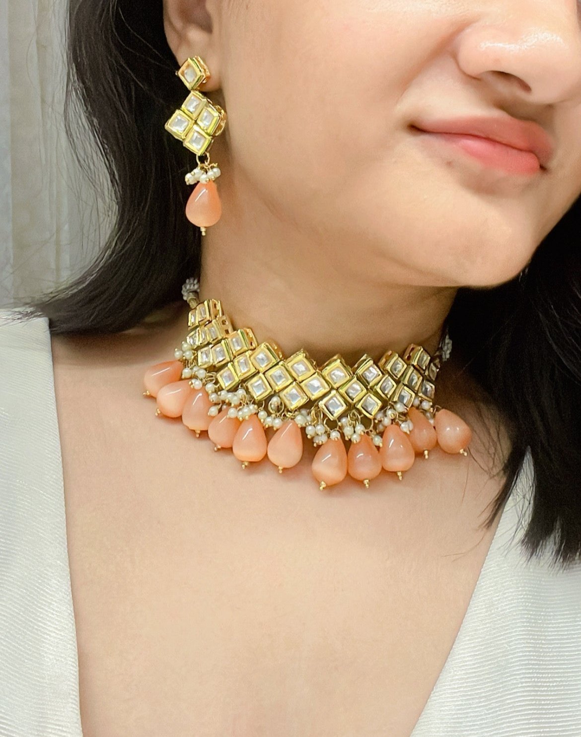 Naqsh Kundan Necklace Set - AJEH Jewellery