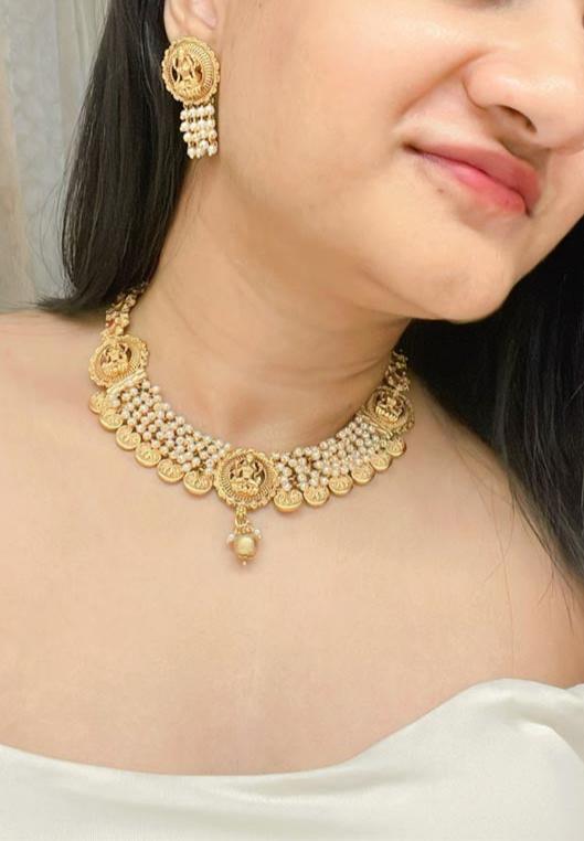 Marwa Temple Necklace Set - AJEH Jewellery