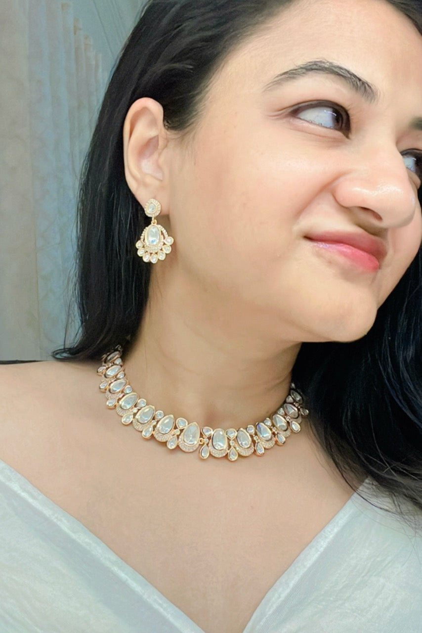 Waseela Kundan Necklace Set - AJEH Jewellery