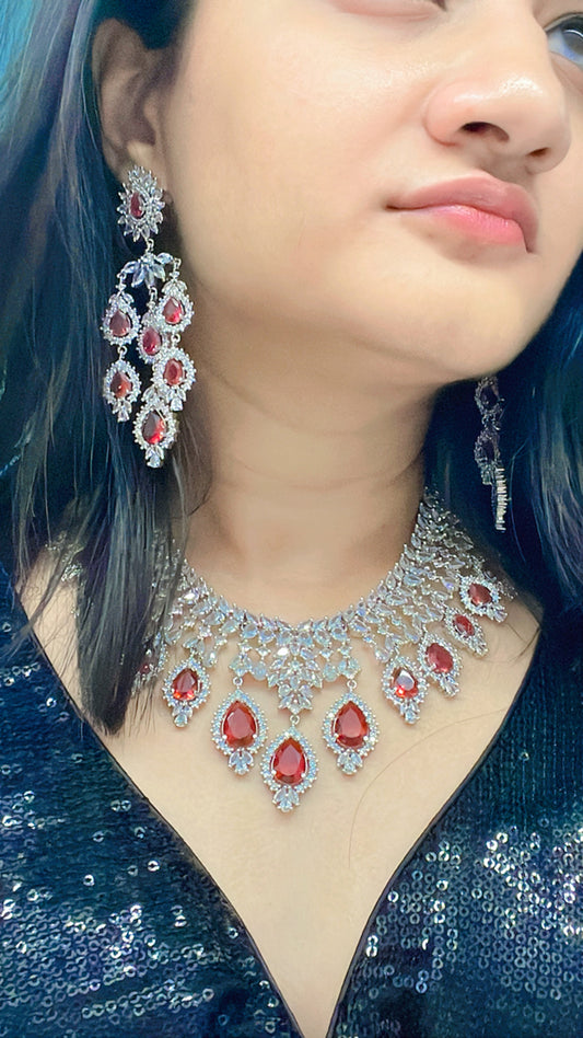 Suramya AD Necklace Set - AJEH Jewellery