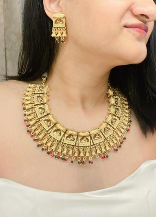 Sahar Temple Necklace Set - AJEH Jewellery