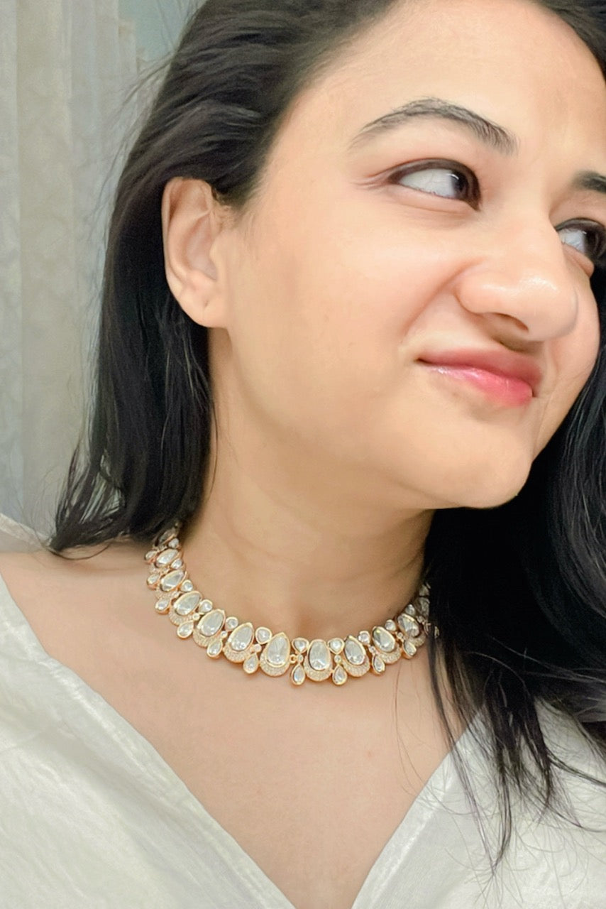 Waseela Kundan Necklace Set - AJEH Jewellery