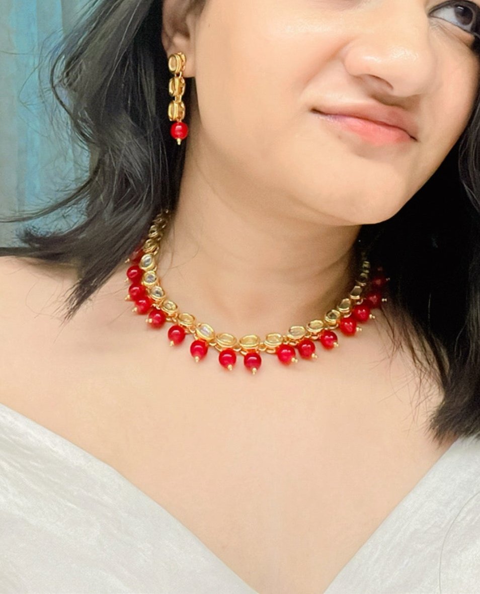 Inayat Kundan Necklace Set - AJEH Jewellery