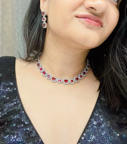 Laila AD Necklace Set - AJEH Jewellery