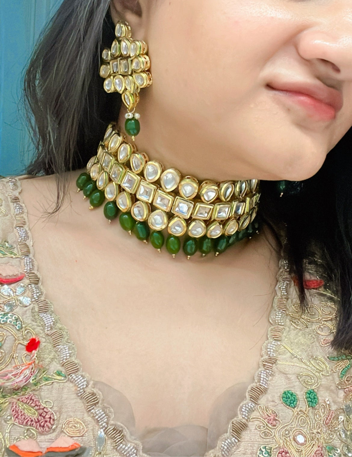 Naayaab Kundan Necklace Set - AJEH Jewellery