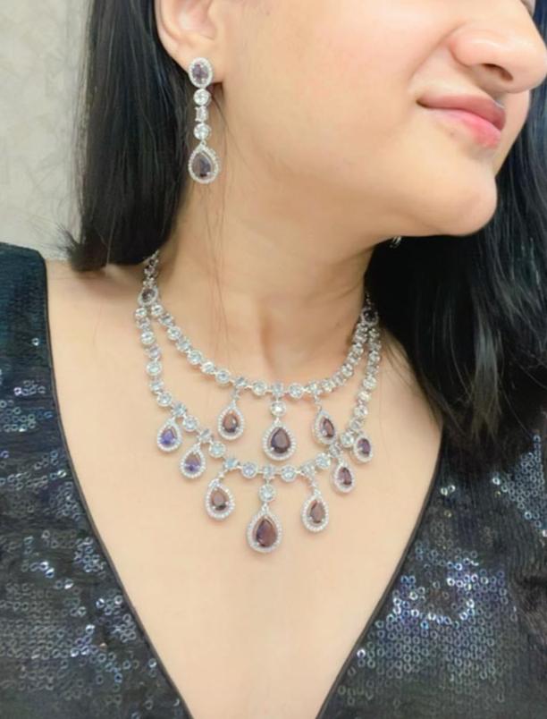 Samira AD Necklace Set - AJEH Jewellery