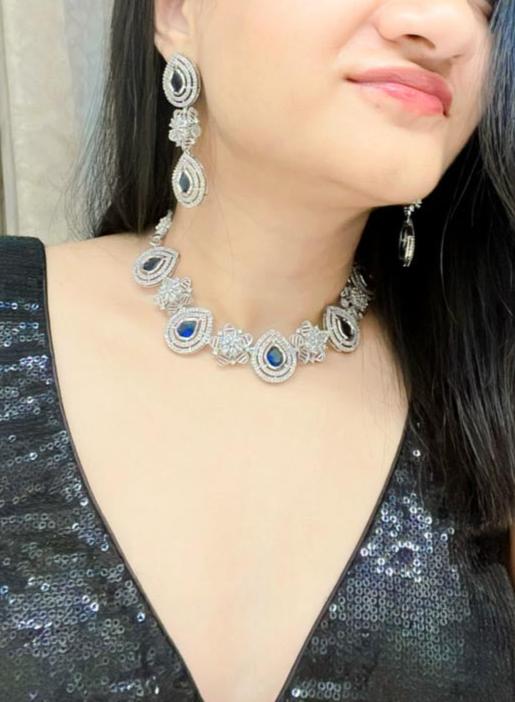 Asnam AD Necklace Set - AJEH Jewellery