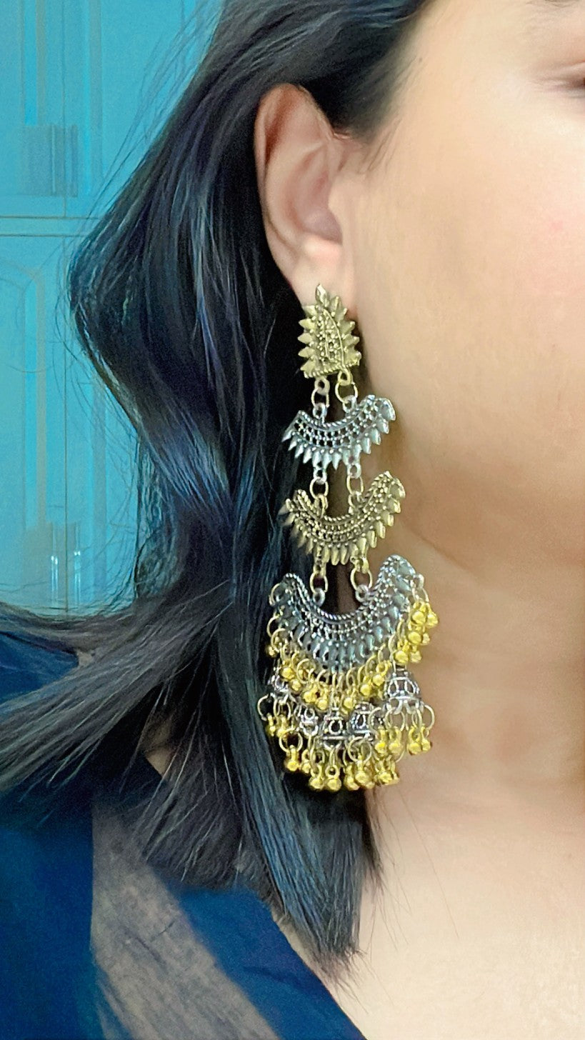 Chand Oxidised Earrings - AJEH Jewellery